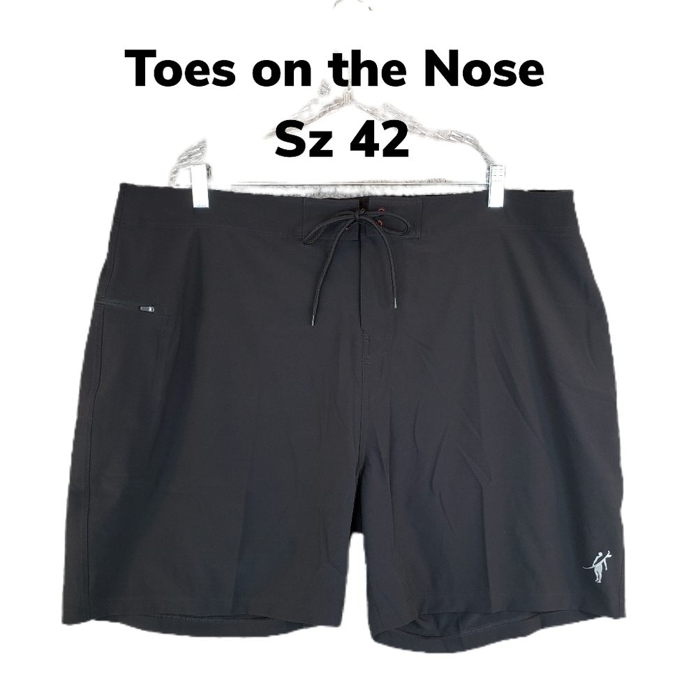 Toes on the Nose Black Board Beach Surf Shorts sz 42 Quick Dry Stretch*
